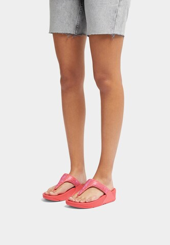 FitFlop T-Bar Sandals in Orange: front
