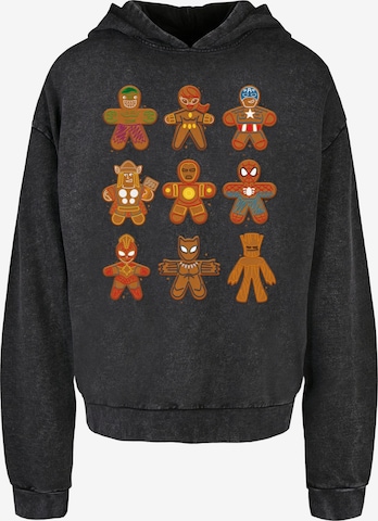 ABSOLUTE CULT Sweatshirt 'Marvel Universe - Christmas Gingerbread Avengers' in Black: front