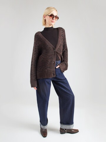 Monki Knit cardigan in Brown