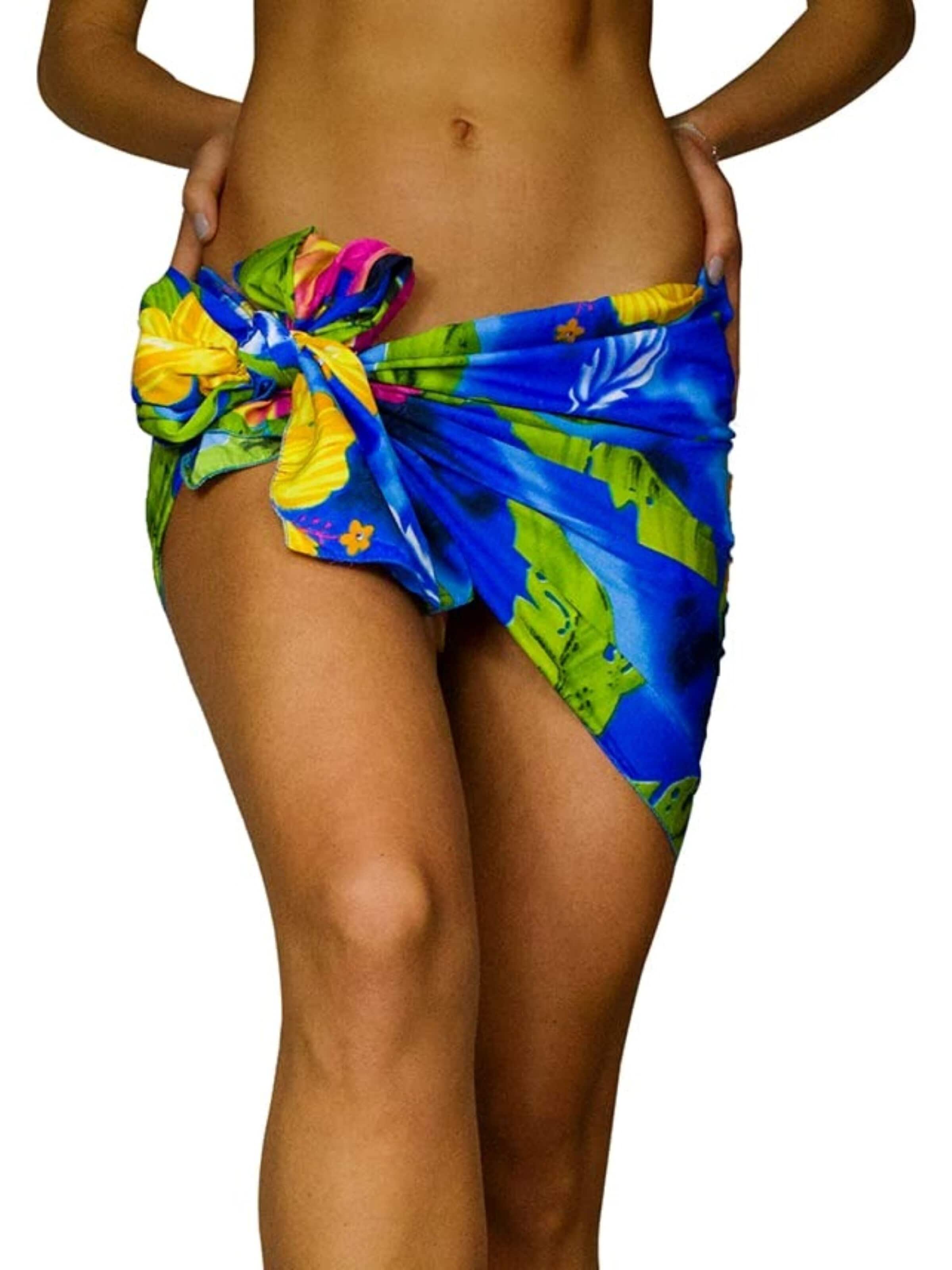 King Kameha Strandlaken 'Big Flower' in Blauw: voorkant