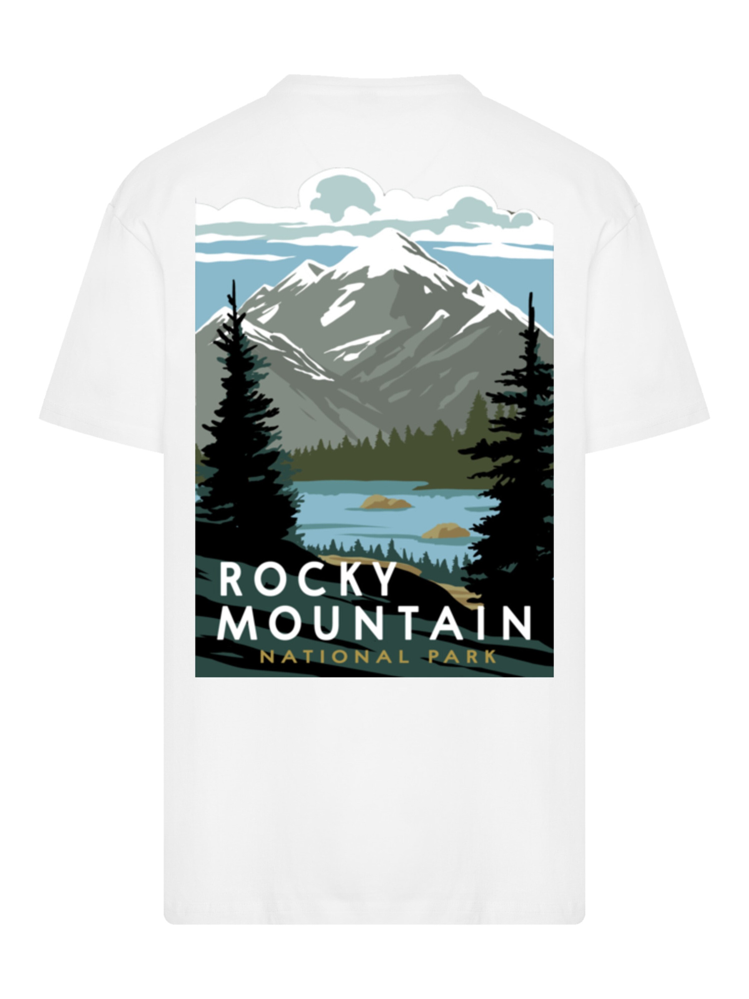 F4NT4STIC Shirt 'US National Parks Rocky Mountain National Park' in Wit: voorkant