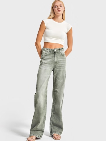 IT'S BASIC Regular Jeans 'Straight High Rise Jeans' in Green: front