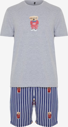Trendyol Lyhyt pyjama koossa XXL värissä tummansininen / harmaa / punainen / valkoinen, Tuotenäkymä