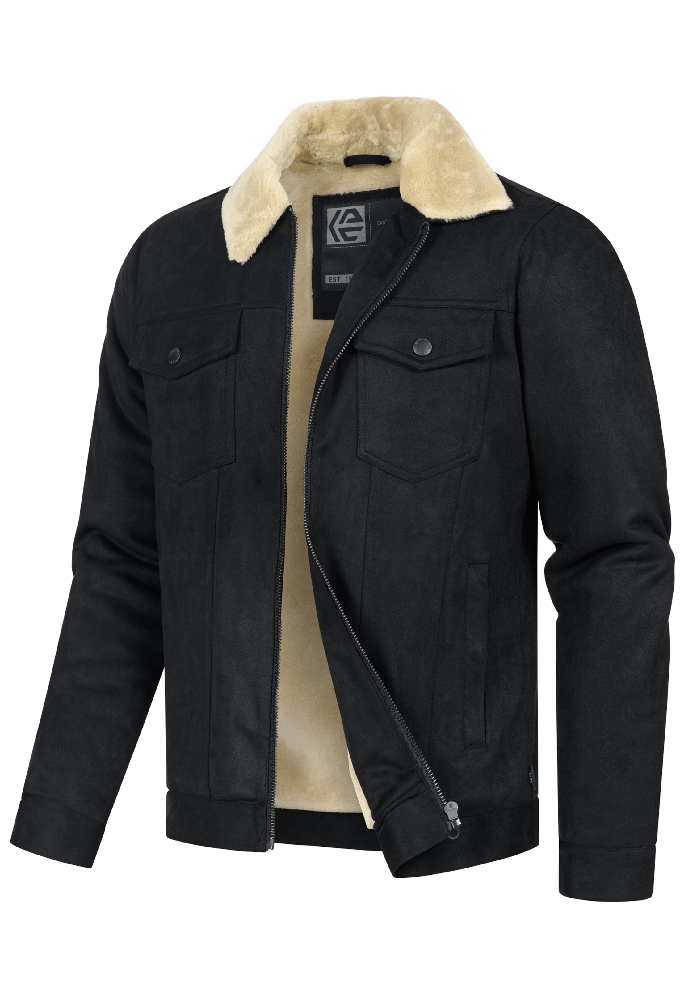 INDICODE JEANS Tussenjas 'INWoodleys' in Zwart: voorkant