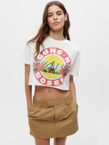 Pull&Bear T-Shirt in Weiß: predná strana