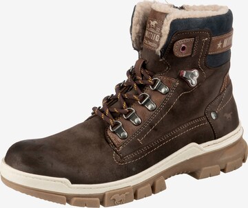 MUSTANG Lace-Up Boots in Brown: front