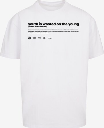 Lost Youth T-shirt 'Influenced' i vit: framsida