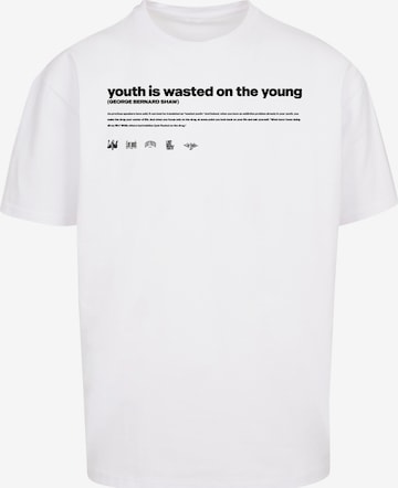Lost Youth T-shirt 'Influenced' i vit: framsida