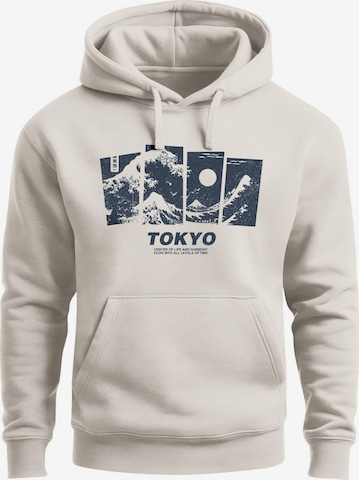 Neverless Sweatshirt 'Tokyo Wave' in Beige: front