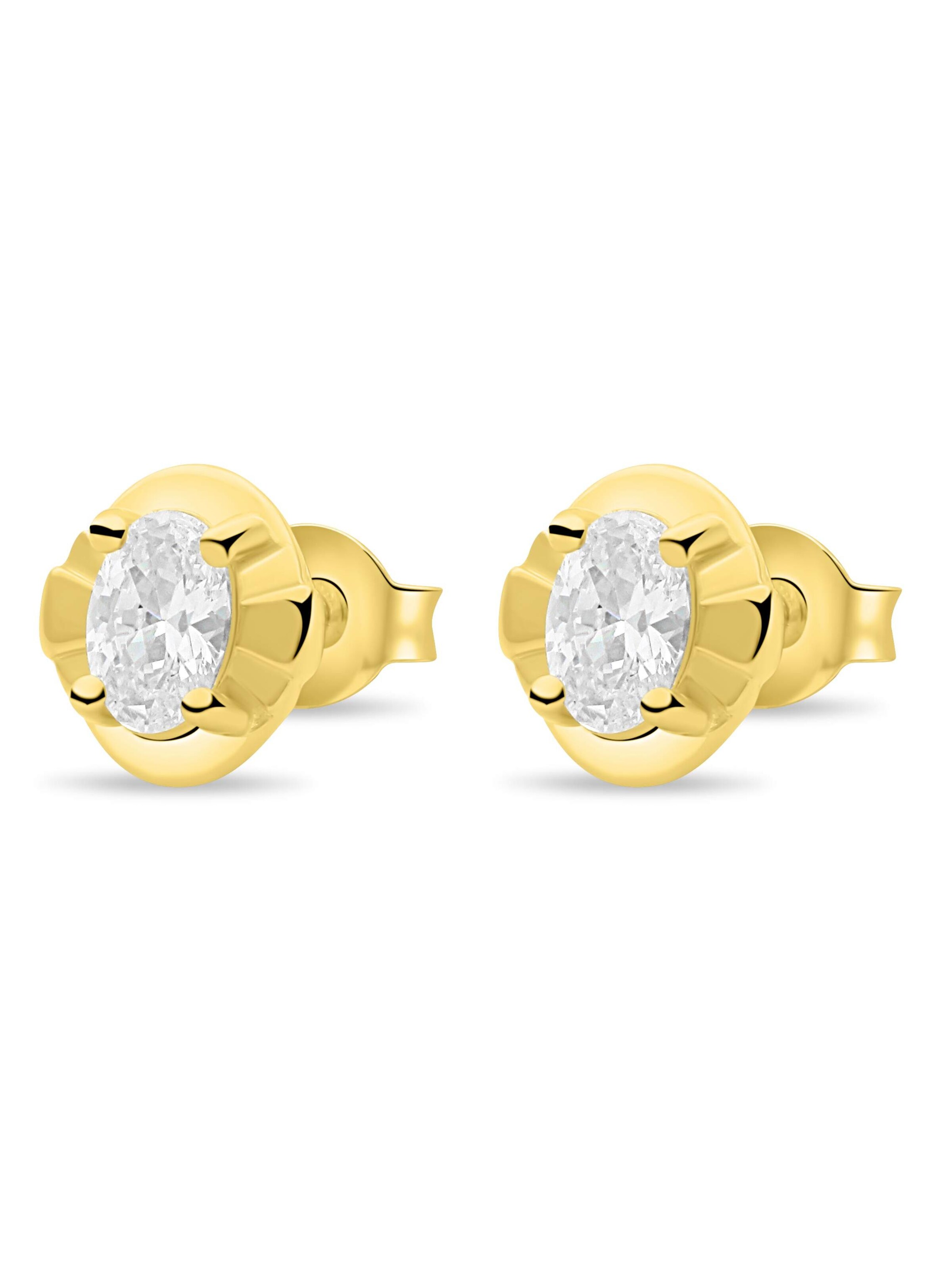 Tony Fein Earrings 'Oval' in Yellow