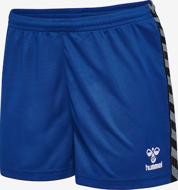 Hummel Regular Workout Pants in Blue: front