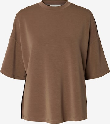 SELECTED Shirt 'SLFTenny' in Brown: front