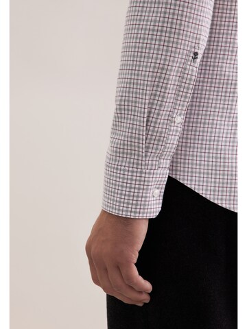 Coupe slim Chemise business 'Schwarze Rose' SEIDENSTICKER en gris