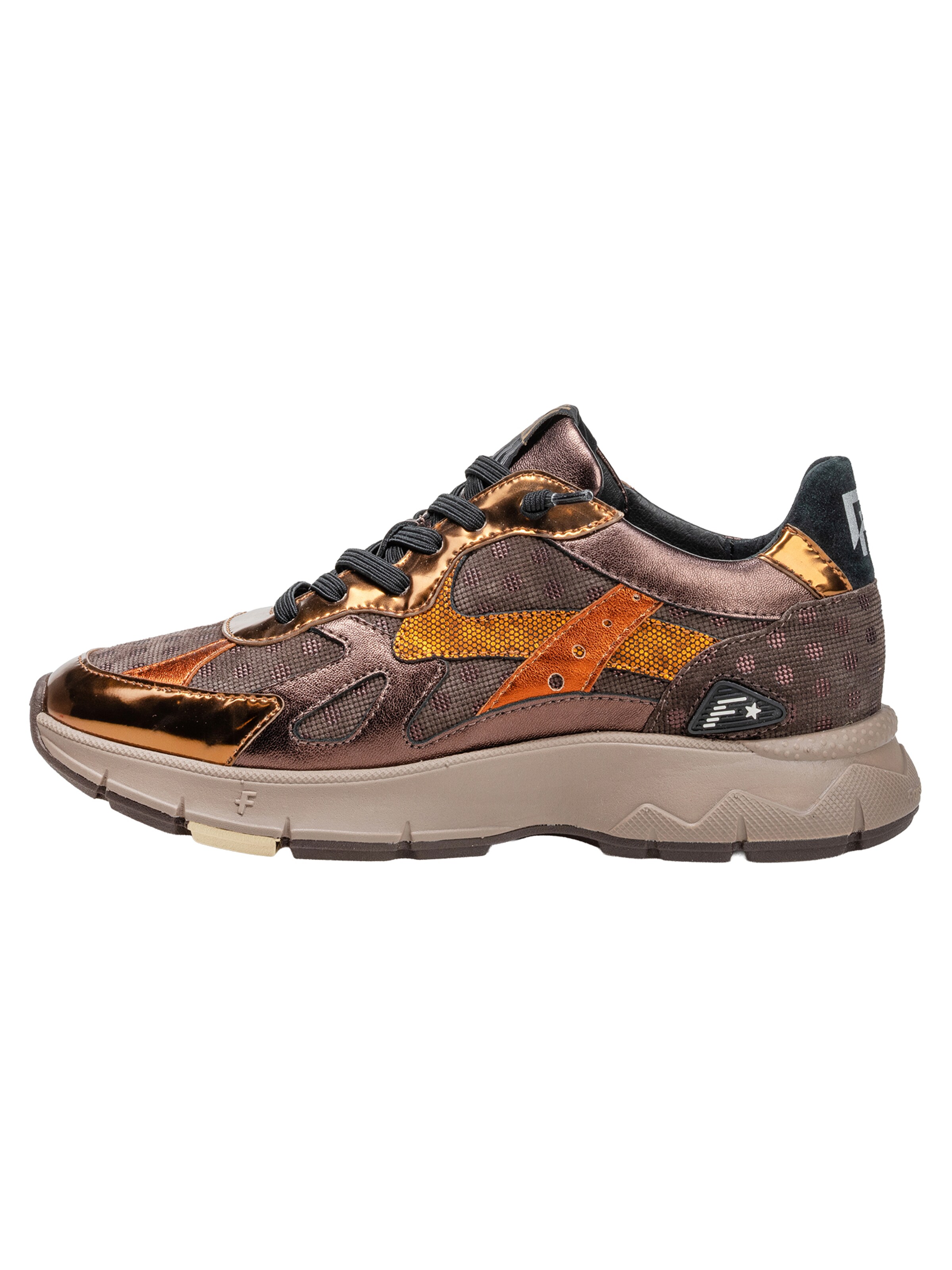 Floris van Bommel Platform trainers 'Daysi 05' in 35 in Brown / Bronze / Orange / Lobster, Item view