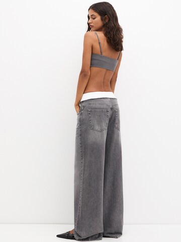 Pull&BearWide Leg/ Široke nogavice Traperice - siva boja