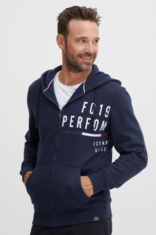 FQ1924 - Sudadera con cremallera en azul: frente