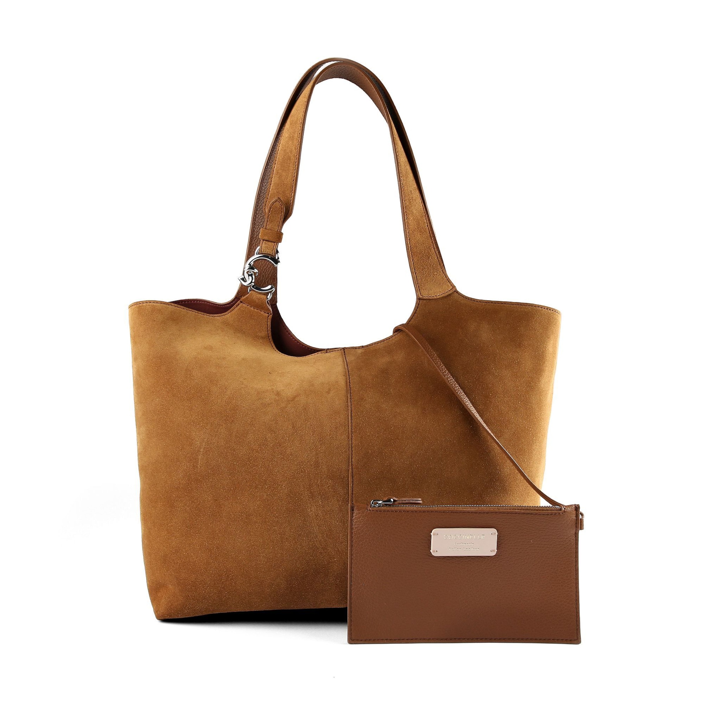 Coccinelle Schoudertas 'C-Easy' in de kleur Cognac, Productweergave