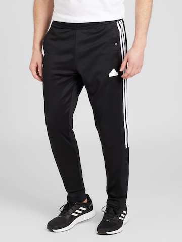 Slimfit Pantaloni sport 'Tiro' de la ADIDAS SPORTSWEAR pe negru: față