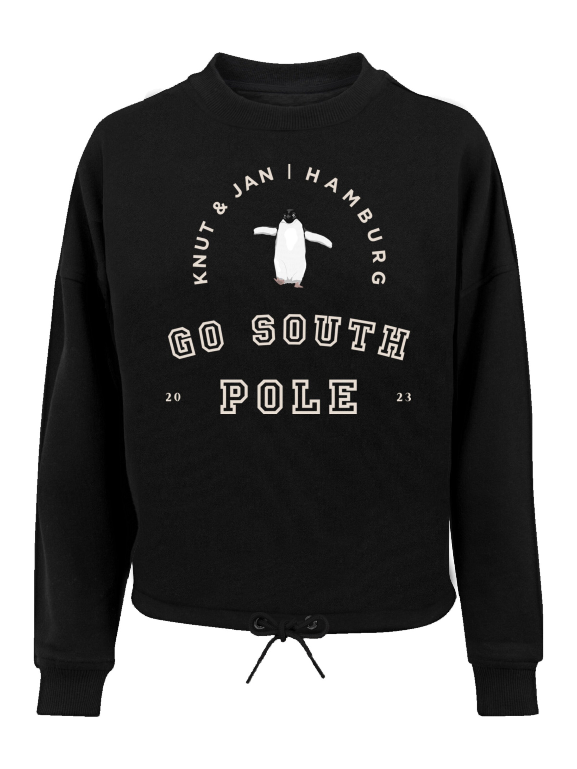 F4NT4STIC Sweatshirt 'Pinguin Knut & Jan Hamburg' in Black: front
