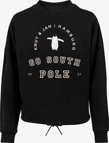 Sweat-shirt 'Pinguin Knut & Jan Hamburg' F4NT4STIC en noir : devant