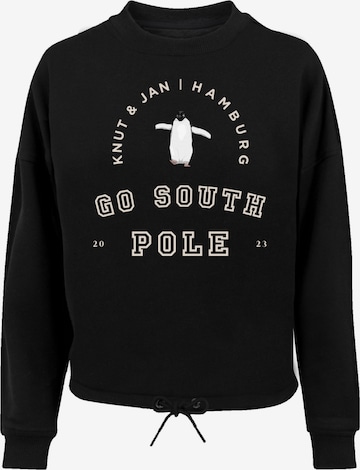 F4NT4STIC Sweatshirt 'Pinguin Knut & Jan Hamburg' in Schwarz: predná strana