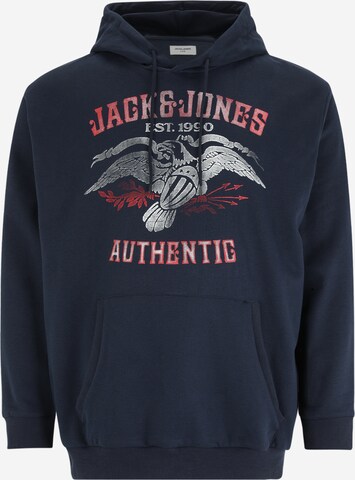 Sweat-shirt 'FONNE' Jack & Jones Plus en bleu : devant