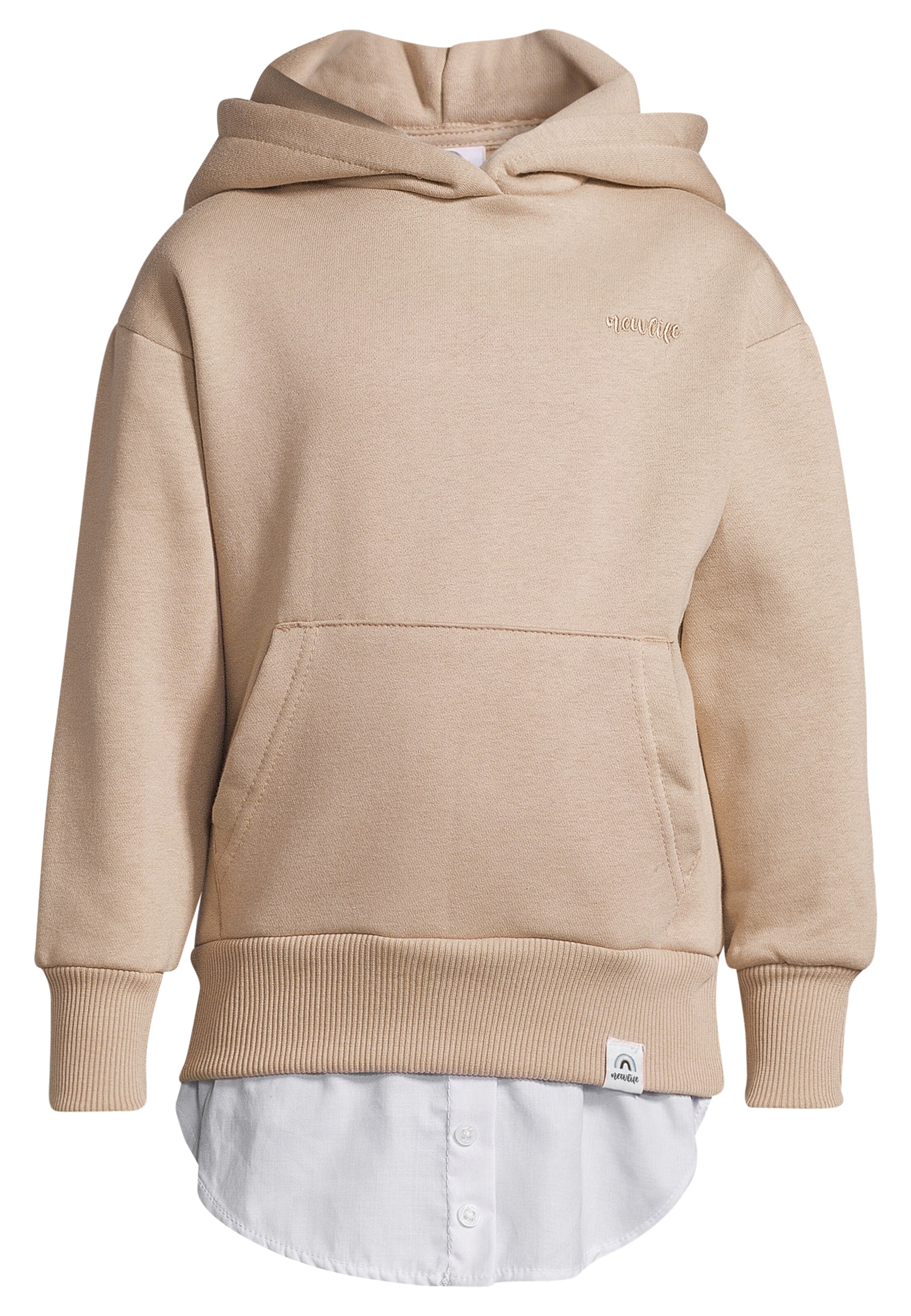 New Life Kapuzensweatshirt in Beige: Vorderseite