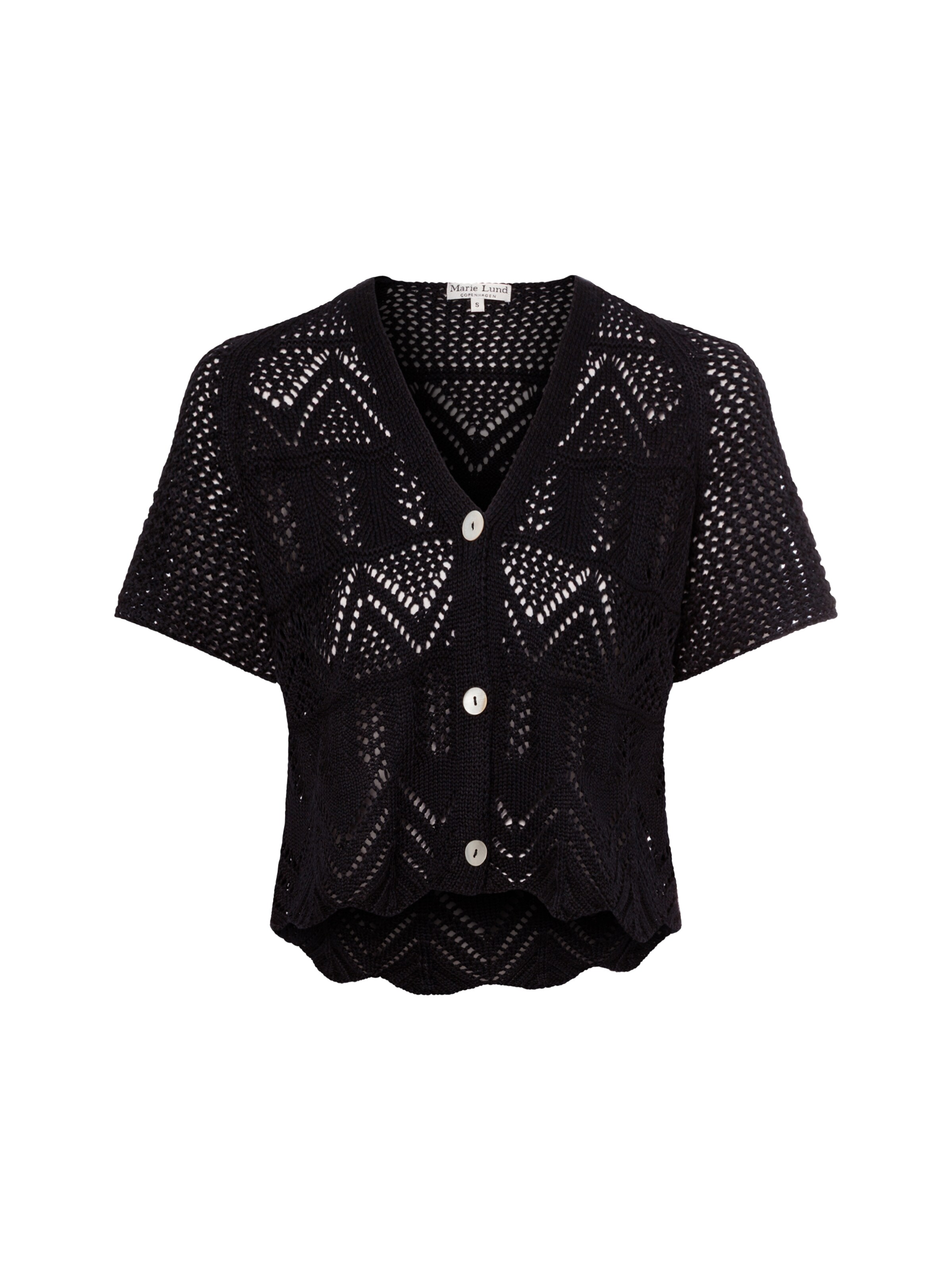 Marie Lund Gebreid vest ' ' in Blauw: voorkant