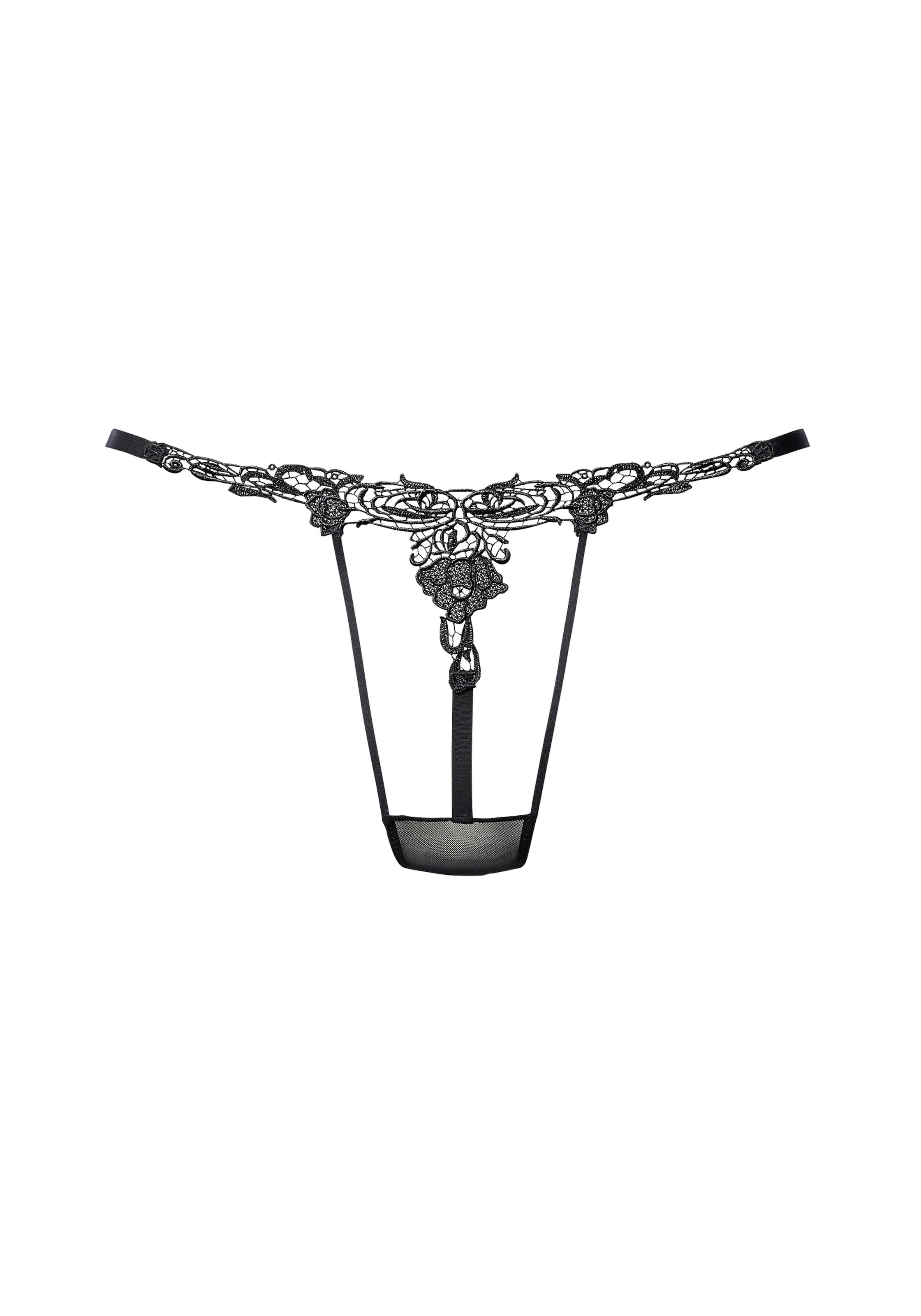 PETITE FLEUR GOLD String i sort: forside