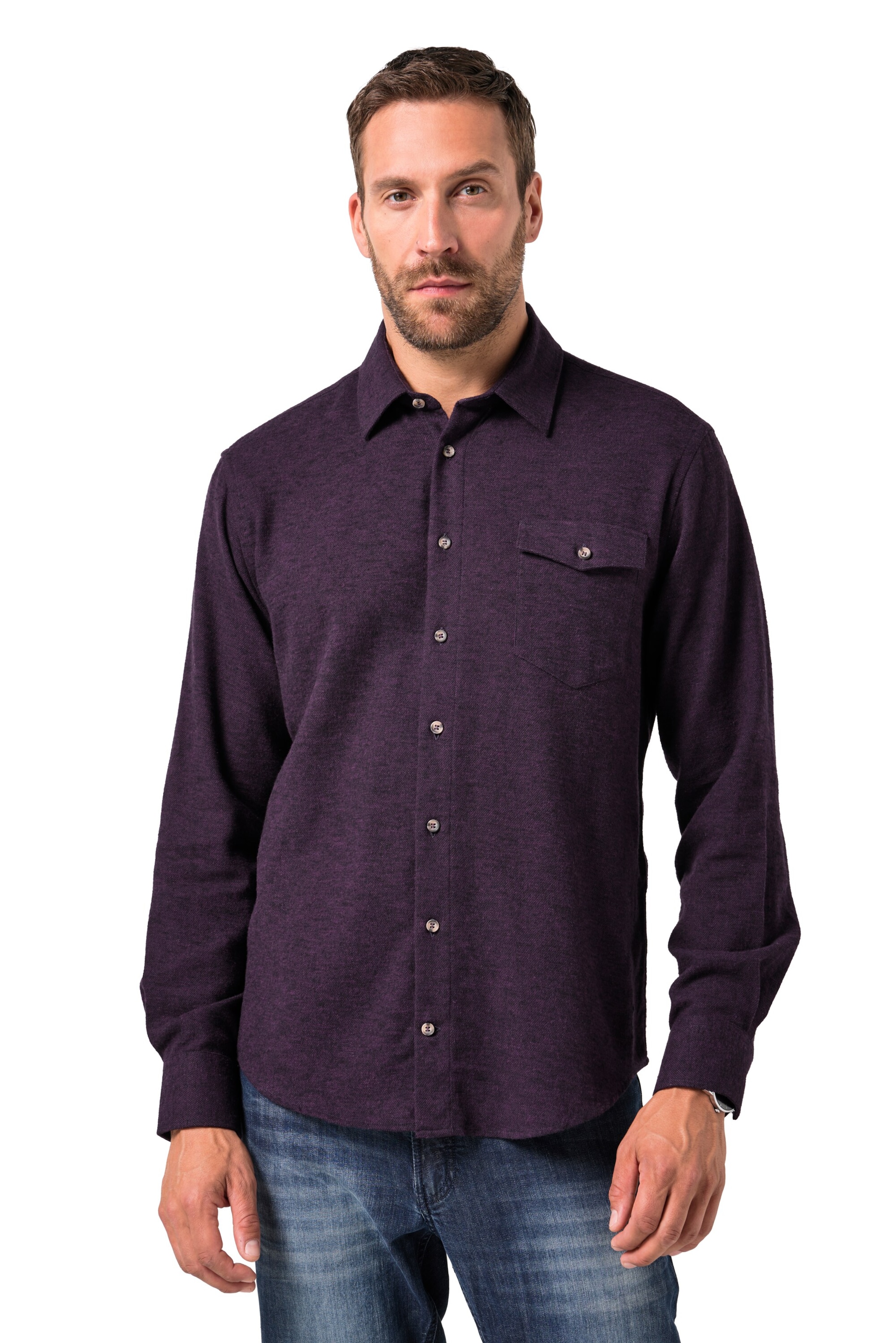 JP1880 Regular fit Overhemd in Lila: voorkant