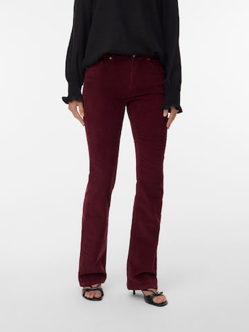 évasé Pantalon 'VMFLASH' VERO MODA en rouge : devant
