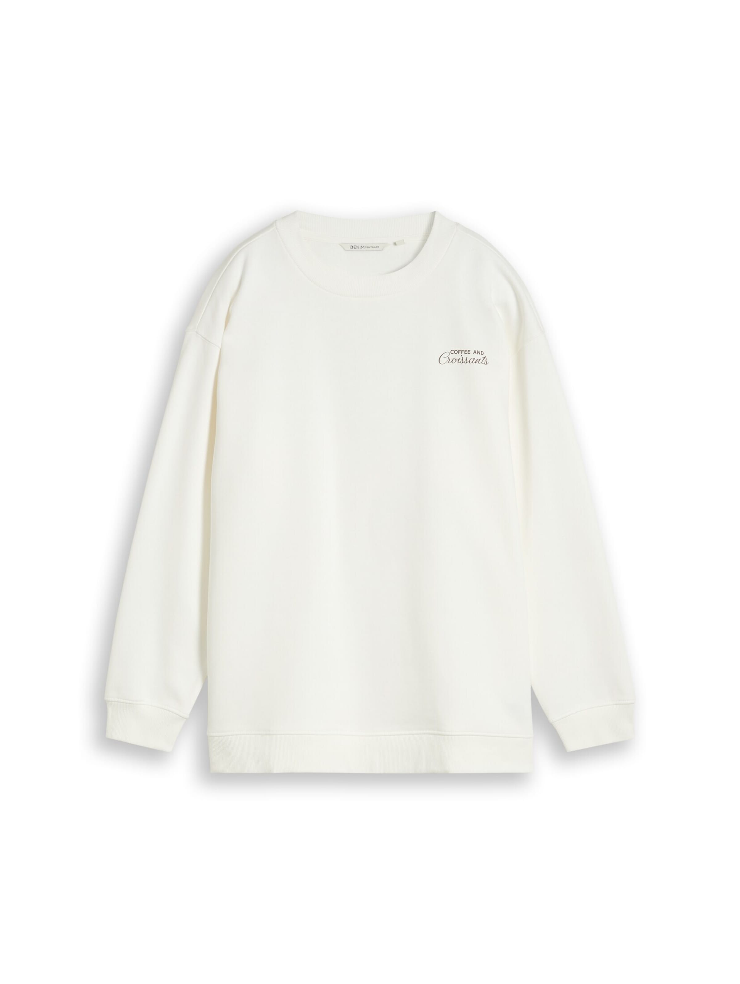 TOM TAILOR DENIM Sweatshirt in Weiß: Vorderseite