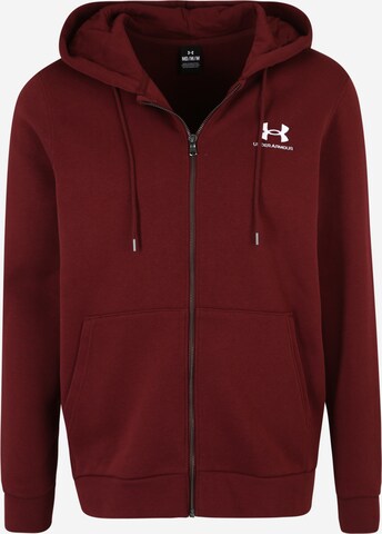 UNDER ARMOUR Sportssweatjakke 'Essential' i rød: forside