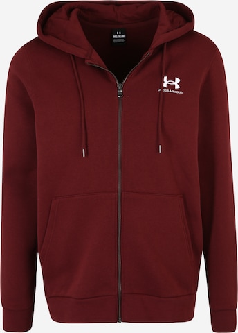 UNDER ARMOUR Athletic Zip-Up Hoodie 'Essential' in Red: front