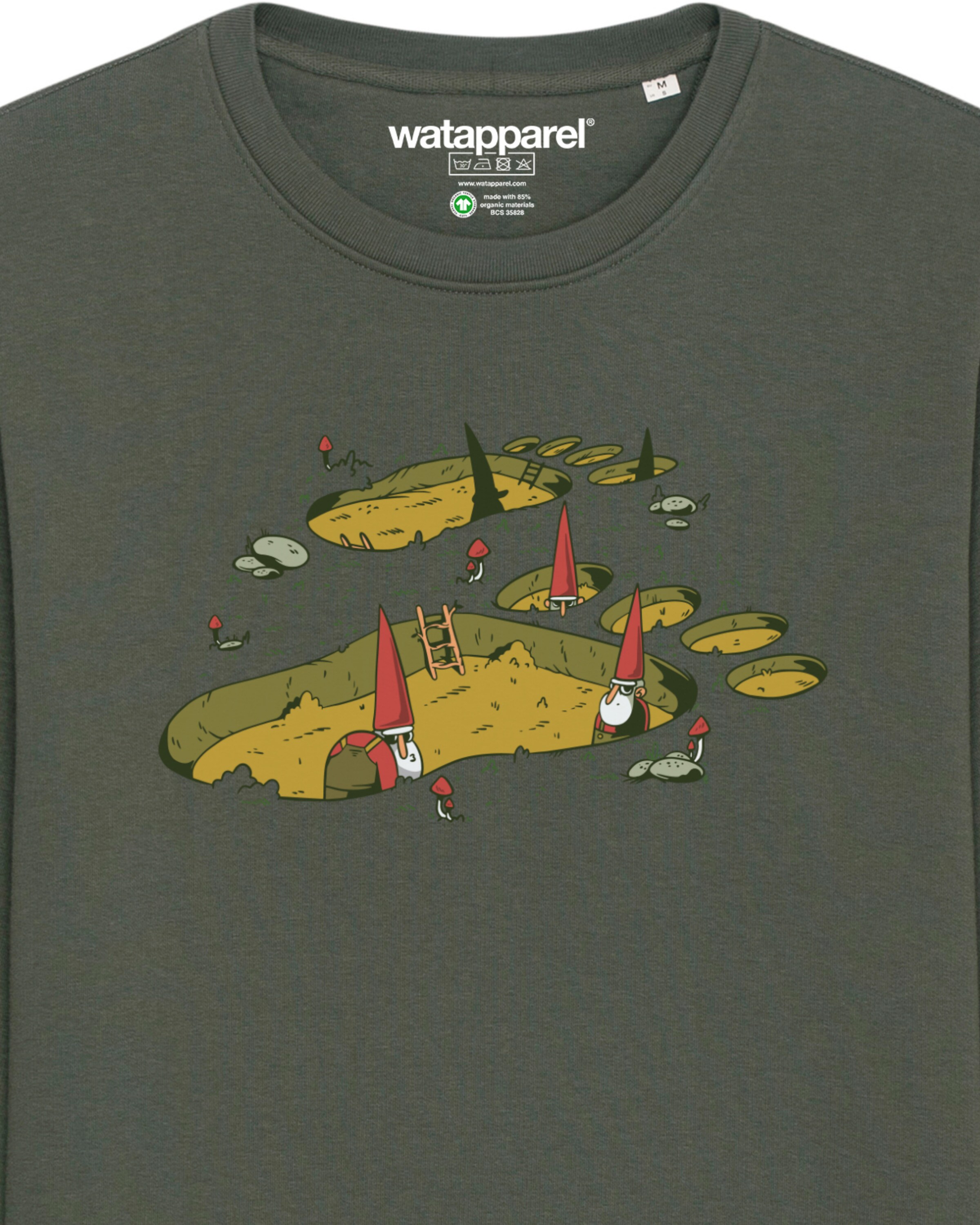 Sweat-shirt ' Gnome Footprint ' Watapparel en vert