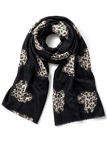 COLLEZIONE ALESSANDRO Scarf 'Leoherz' in Black: front