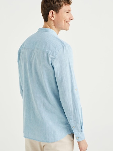 WE Fashion Slim fit Button Up Shirt in Blue