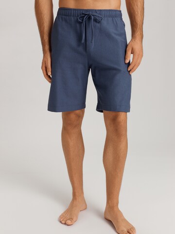 Hanro Pajama Pants ' Loungy Summer ' in Blue: front