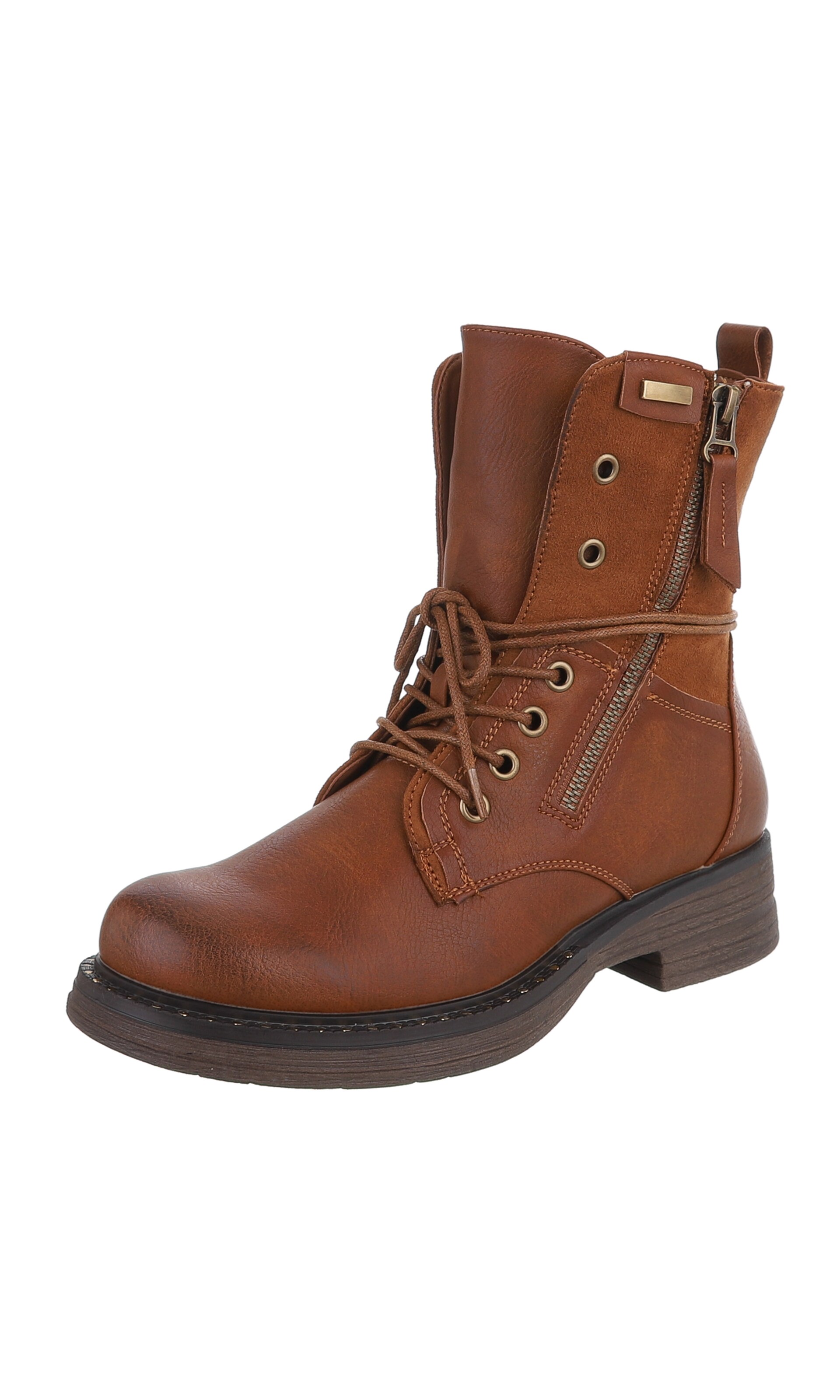 Ital-Design Stiefeletten 'Flache' in Braun: Vorderseite