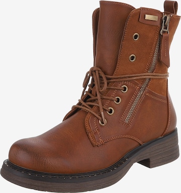 Ital-Design Stiefeletten 'Flache' in Braun: Vorderseite