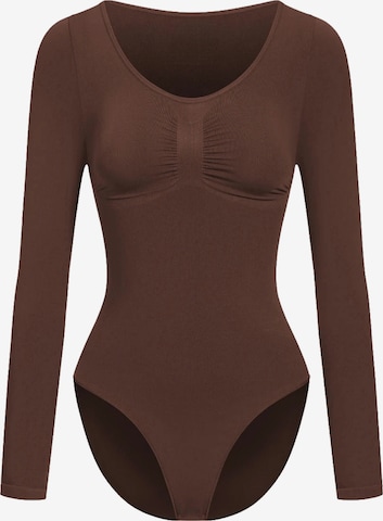 Body modelant 'Bodysuit Sculpting Shapewear Longsleeve mit Slip' cfab en marron : devant