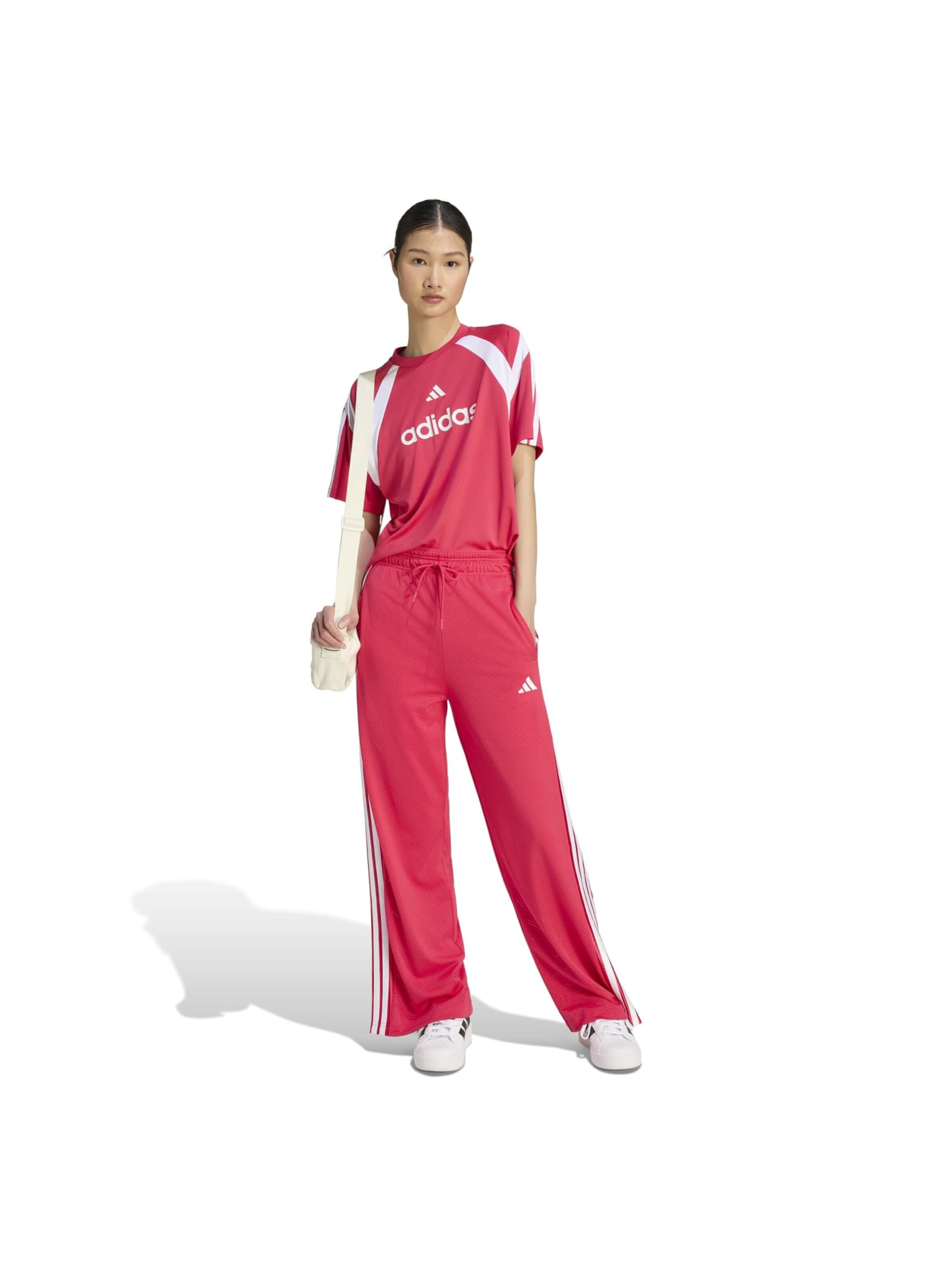 ADIDAS SPORTSWEAR Wide leg Παντελόνι φόρμας 'Stadium' σε ροζ