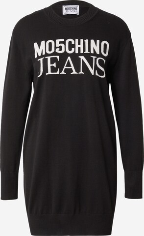 Rochie tricotat de la Moschino Jeans pe negru: față