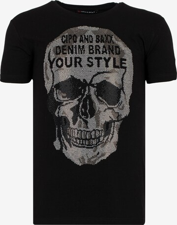 CIPO & BAXX Shirt 'Bling Skull' in Gemengde kleuren: voorkant