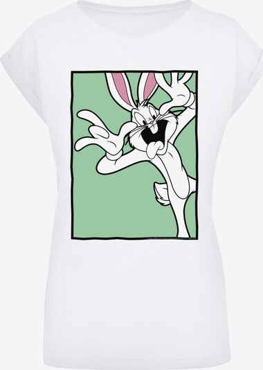 F4NT4STIC T-Shirt 'Looney Tunes Bugs Bunny Funny Face' in hellgrün / pink / schwarz / weiß, Produktansicht
