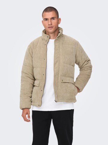 Veste mi-saison 'Cash' Only & Sons en beige : devant