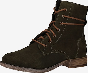 JOSEF SEIBEL Lace-Up Ankle Boots in Green: front