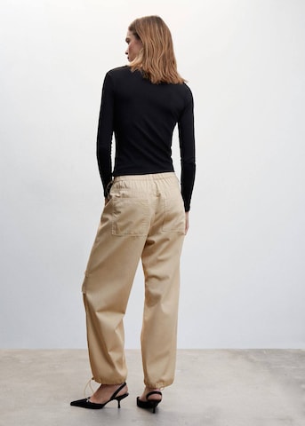 MANGO Loosefit Broek 'Parachut' in Beige