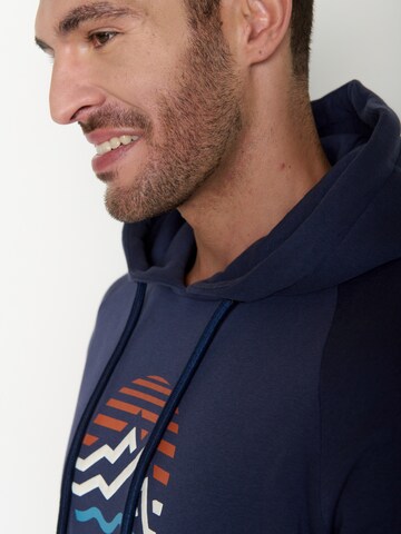 Felpa 'Trek Mountain Stripes' di GREENBOMB in blu