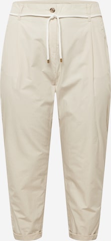Esprit Curves Pleat-Front Pants in Beige: front